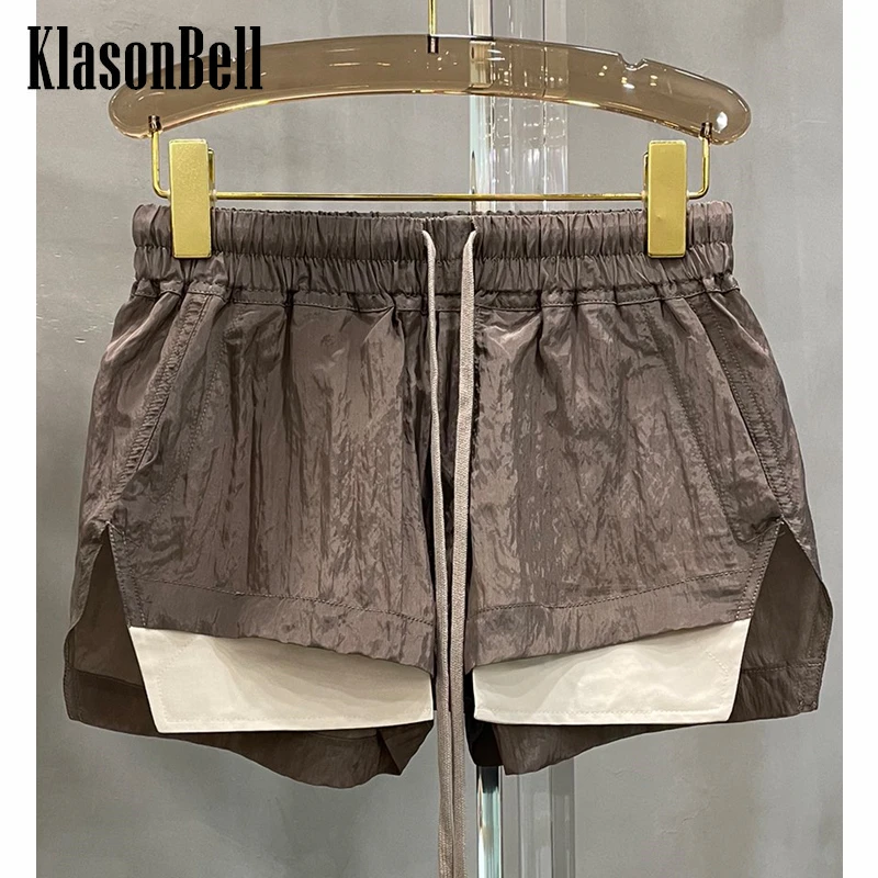 

7.13 KlasonBell Fashion Contrast Color Drawstring Shorts Women