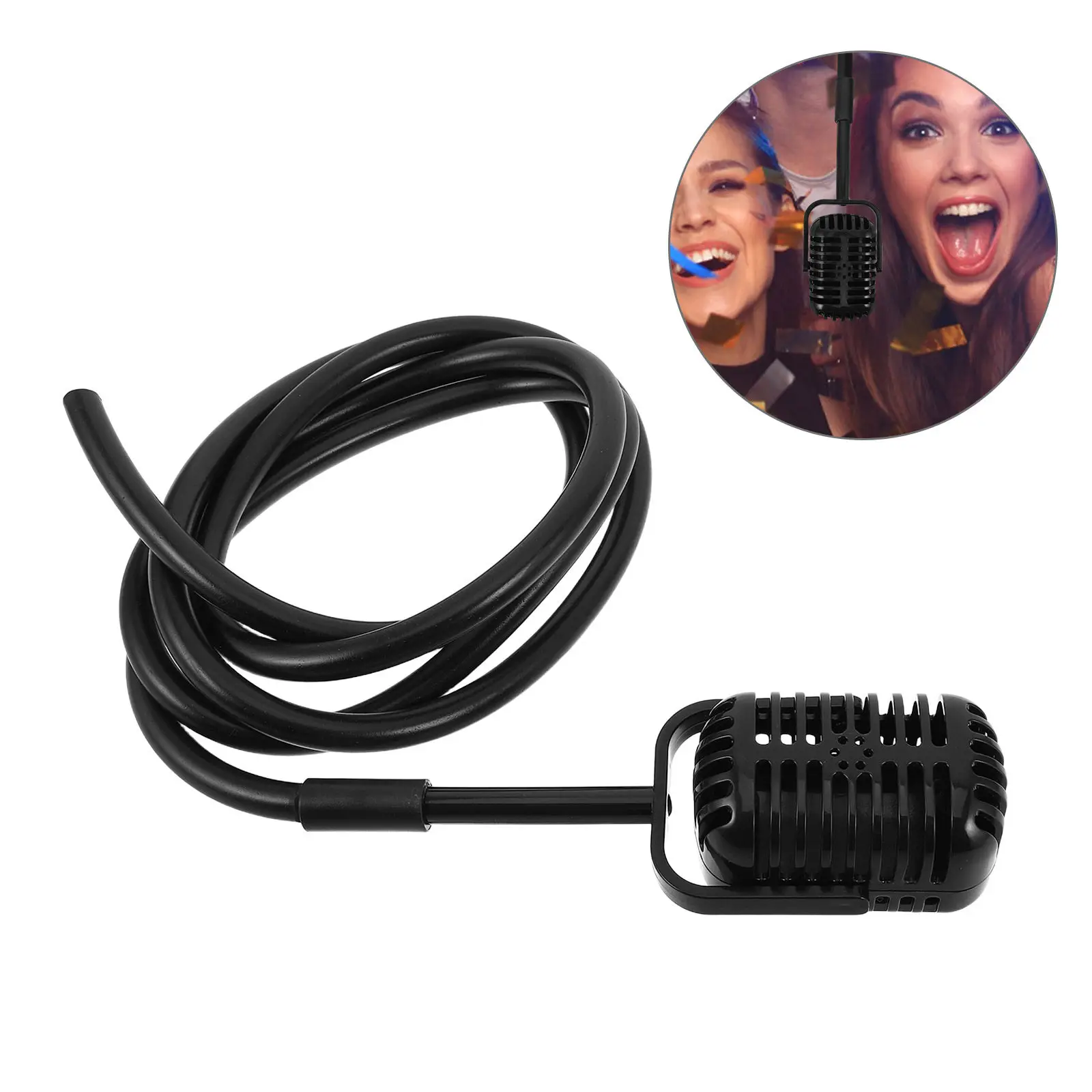 Retro Plastic Microphone Prop Classic Vintage Hanging Fake Mic Decoration Party Photo Prop Decorative Vintage Mic Model