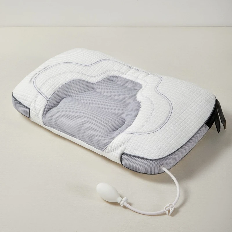 Adjustable Height Inflatable Neck Cushion Pillow, Breathable Neck Support Pad for Adult Sleeping