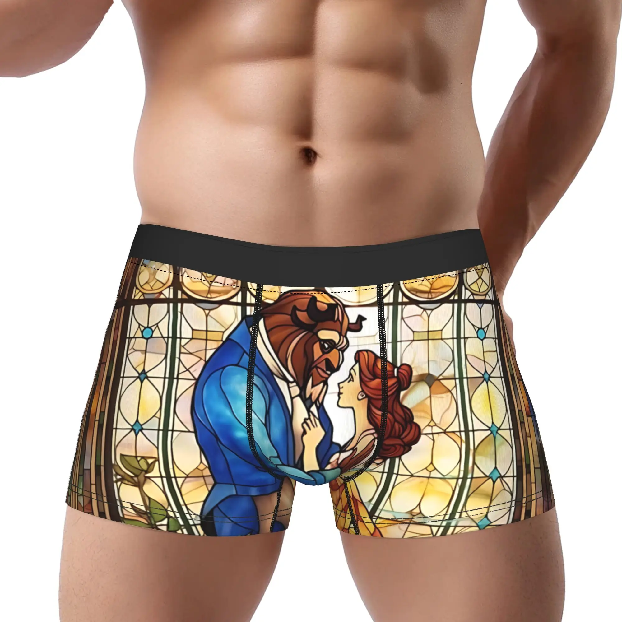 

adults 18 plus boxers Beauty and the Beast Underpants Breathbale Panties Men's Underwear Comfortable Shorts Boxer Briefs