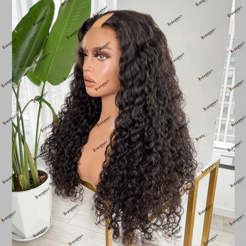 

Loose Curly Human Hair 1x4 V Part Wigs for Black Women Glueless Cheap Machine Made 200Density Remy Hair #4 #2 #NC Colors