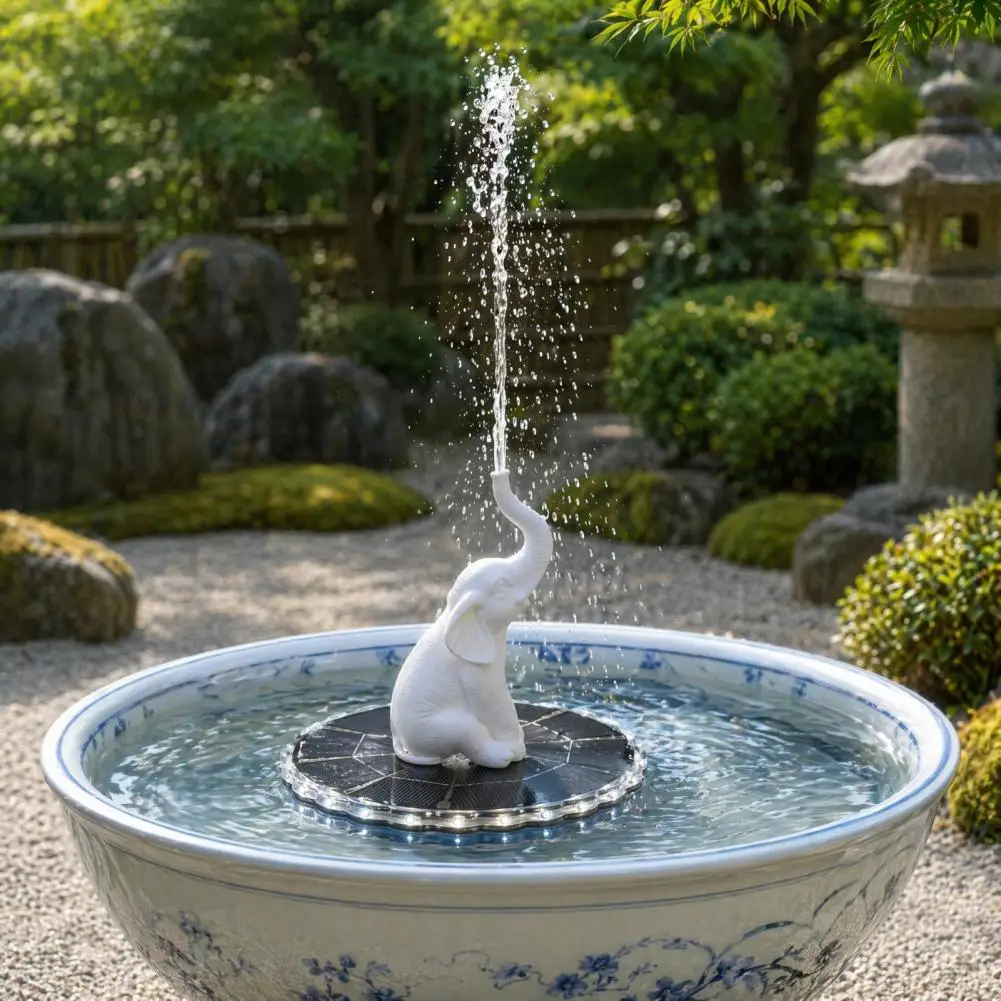 Floating Solar Water Pump Statue Solar Fountain with Led Lights Floating Bird Bath Fountain Pump Solar Garden Pond Pool Decor