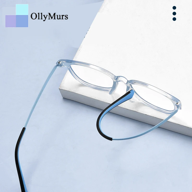 نظارات OLLYMURS خفيفة للغاية ومرنة TR90 من التيتانيوم النقي للأطفال إطار نظارات طبية مستدير كلاسيكي للأولاد والبنات