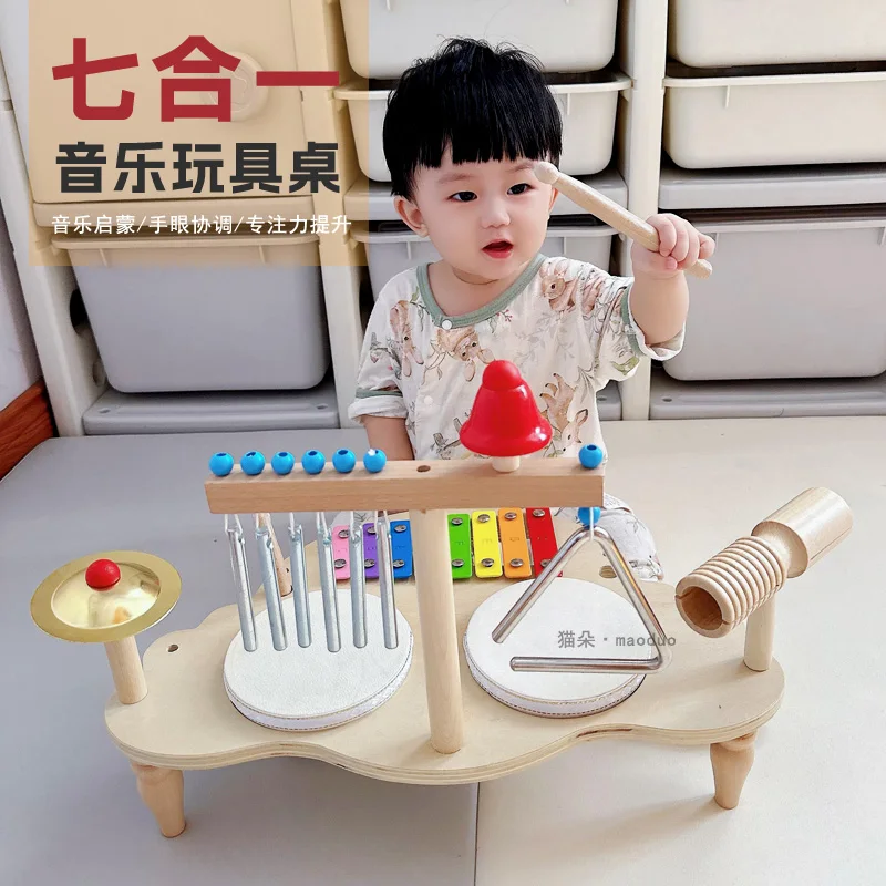 Houten drumset voor kinderen Multifunctioneel muzikaal percussie-instrument Eenvoudige montage Educatief cadeau voor kinderen