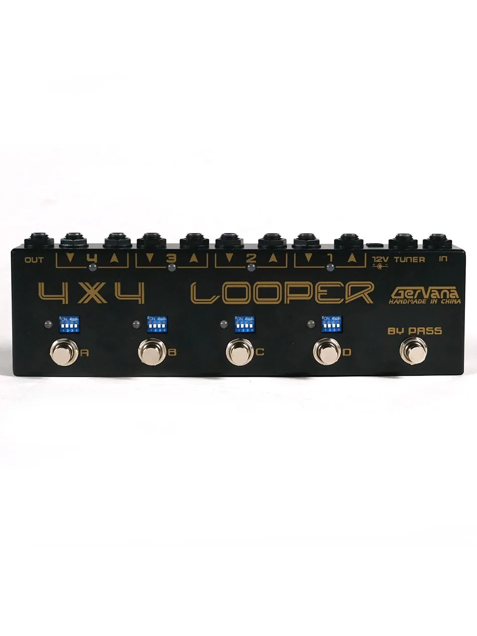 4-Channel Programmable Effector Line Selector LOOPER Electric Guitar Pedal Effector with power supply