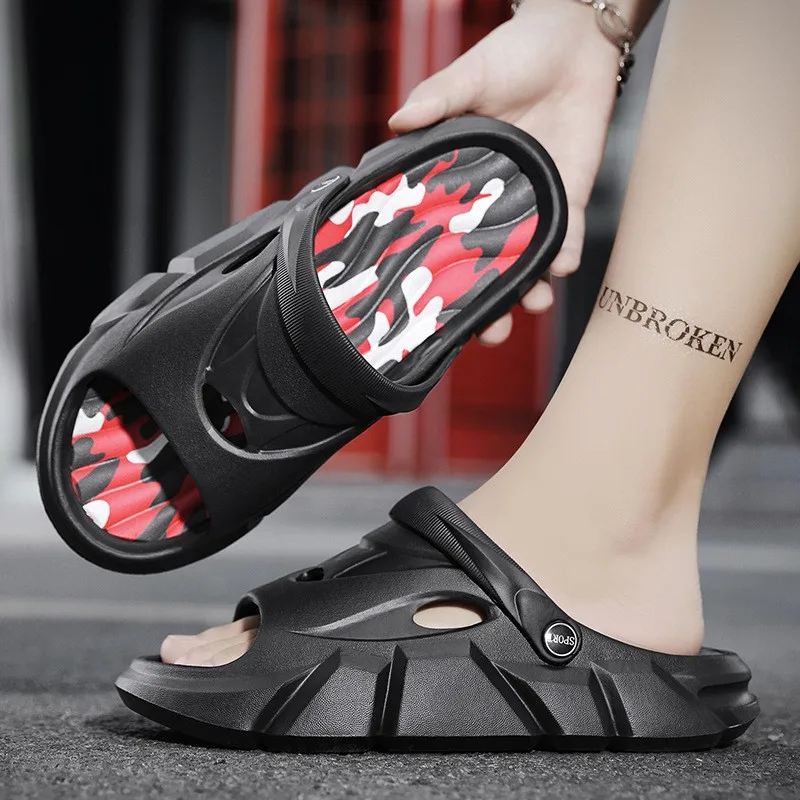 

New Fashion Summer Men Slipper Soft Casual Slides EVA Extra-thick Soles Sandals Outdoor Beach Garden Shoes Anti-Slip Men Sandals