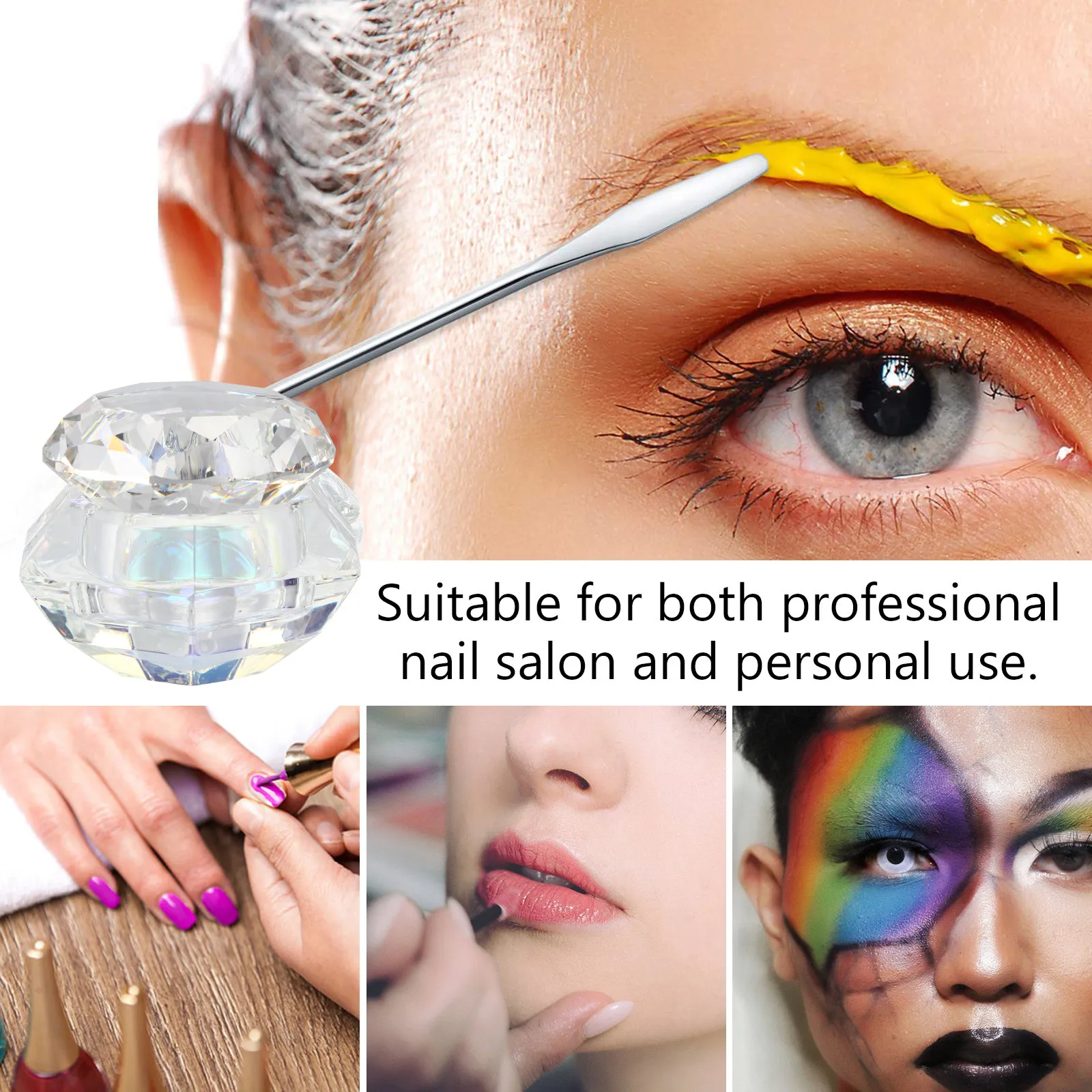 

Стеклянная баночка из хрустального стекла 10 мл, в форме бриллианта, герметичный мини-контейнер для хранения лака для ногтей, блеска для губ, крема, портативная маленькая емкость для косметики