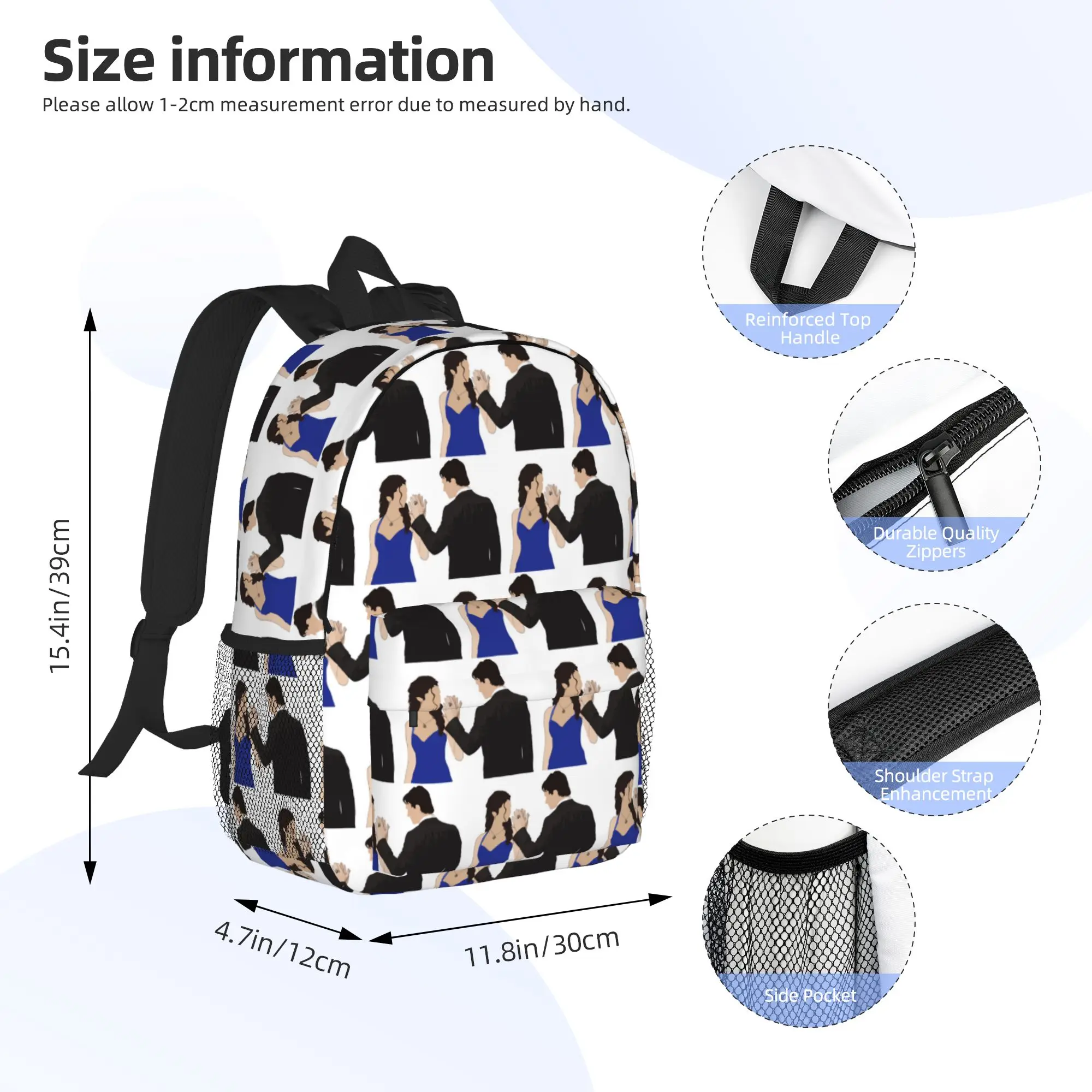The Vampire Diaries Damon Salvatore And Elena Backpack Hot Sale Daypack Boys Girls BookBag Shoulder Bag for Men Women School Bag