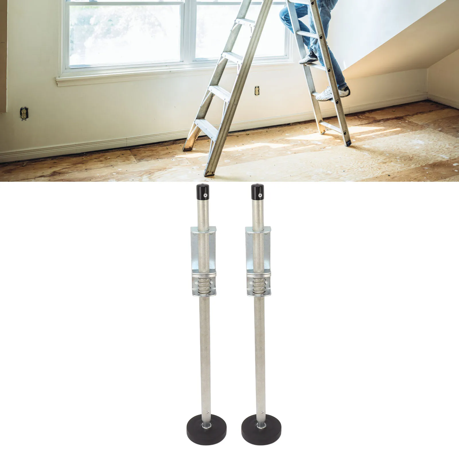 New 2Pcs Adjustable Ladder Leveler 60cm Ladder Leveling Feet for Stable and Ground Level Ladder Leveler Stabilizer