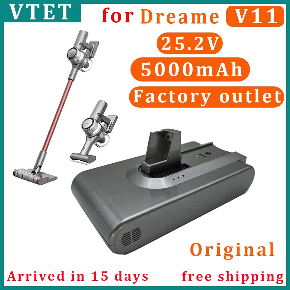 

100% Original replacement battery For Dreame V11 V11SE V12 VVT1 VVN6 VVN5 VVA1 V12pro Wireless Vacuum Cleaner 18650 Battery Pack