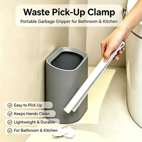 Long-Handled Trash Picker, No-Bending Trash Grabber for Bathroom and Kitchen, Household Cleaning Clip That Doesn'T Dirty Your Hands, Garbage Picking Clip