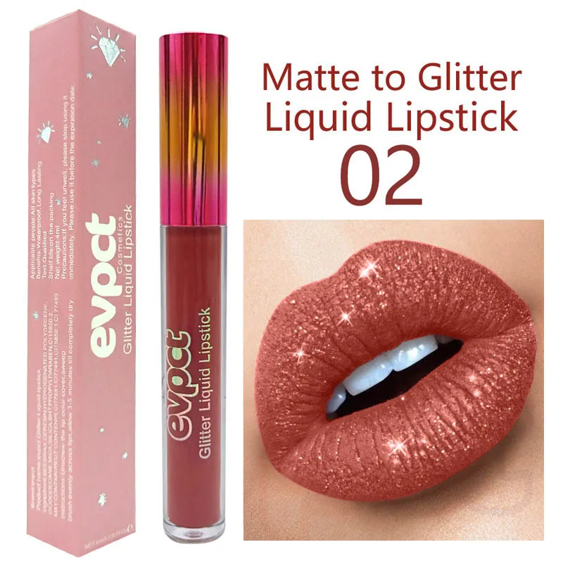 Waterproof Diamond Shimmer Glitter Lip Gloss 18 Colors Matte Glitter Liquid Lipstick Diamond Pearl Colour Lip Gloss Sexy Make Up