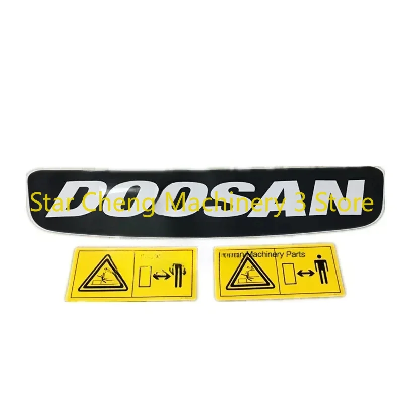 Excavator For Daewoo Doosan DX55 60 75 88-9C High Quality Rear Counterweight Sticker Logo Color Bar Danger Sticker Accessories