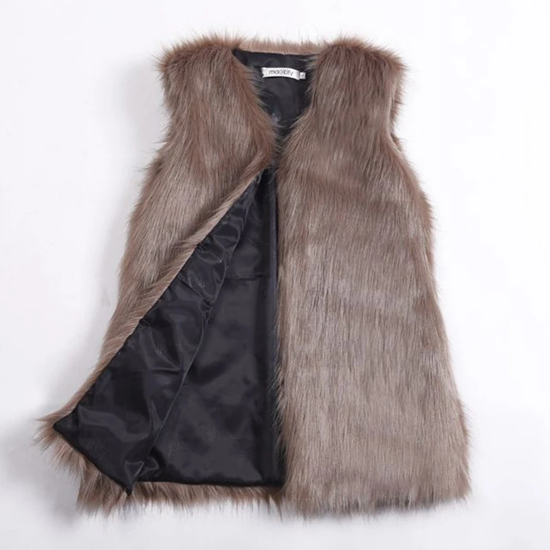 

Меховой жилет Женская верхняя одежда Кардиган Жилет Пальто Тонкий однотонный V-образный вырез Длинный меховой жилет Осень-зима Теплая одежда Пальто из искусственного меха