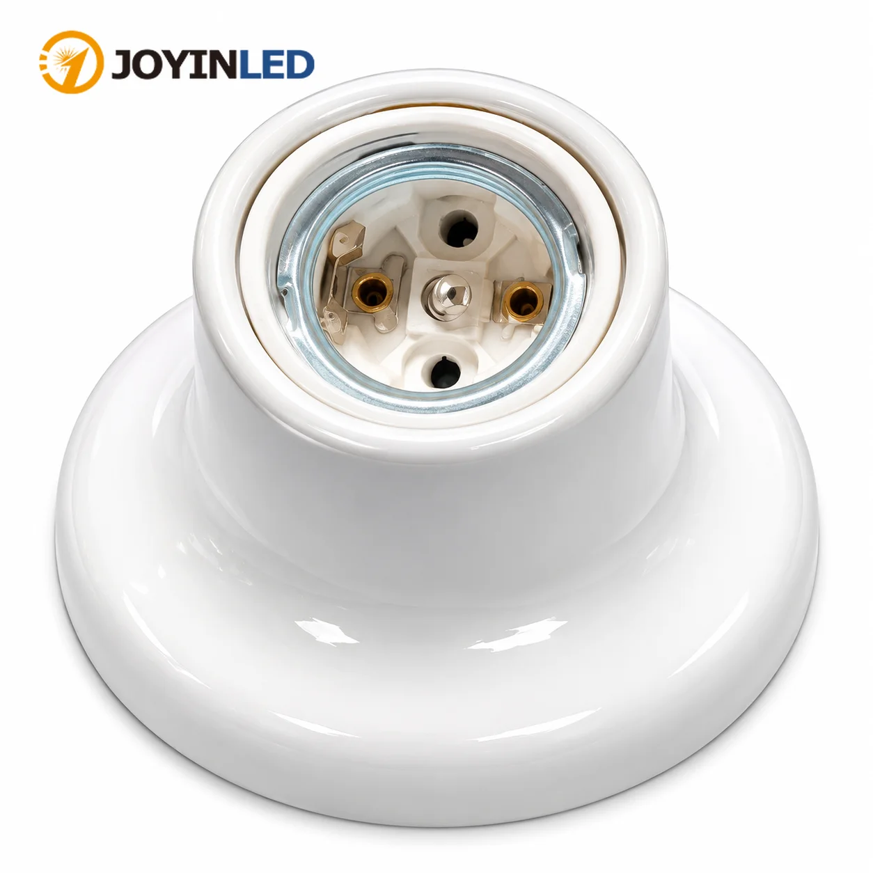 JOYINLED Pack of 1/10 Poecelian Ceramic Bulb Lamp Holder White Black E27 E26 Socket Lamp Base for Wall Ceiling Lighting Fixtures
