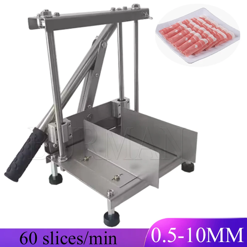 

Manual Meat Slicer Household Frozen Lamb Beef Cutting Machine Alloy Stainless Steel Thickness Adjustable