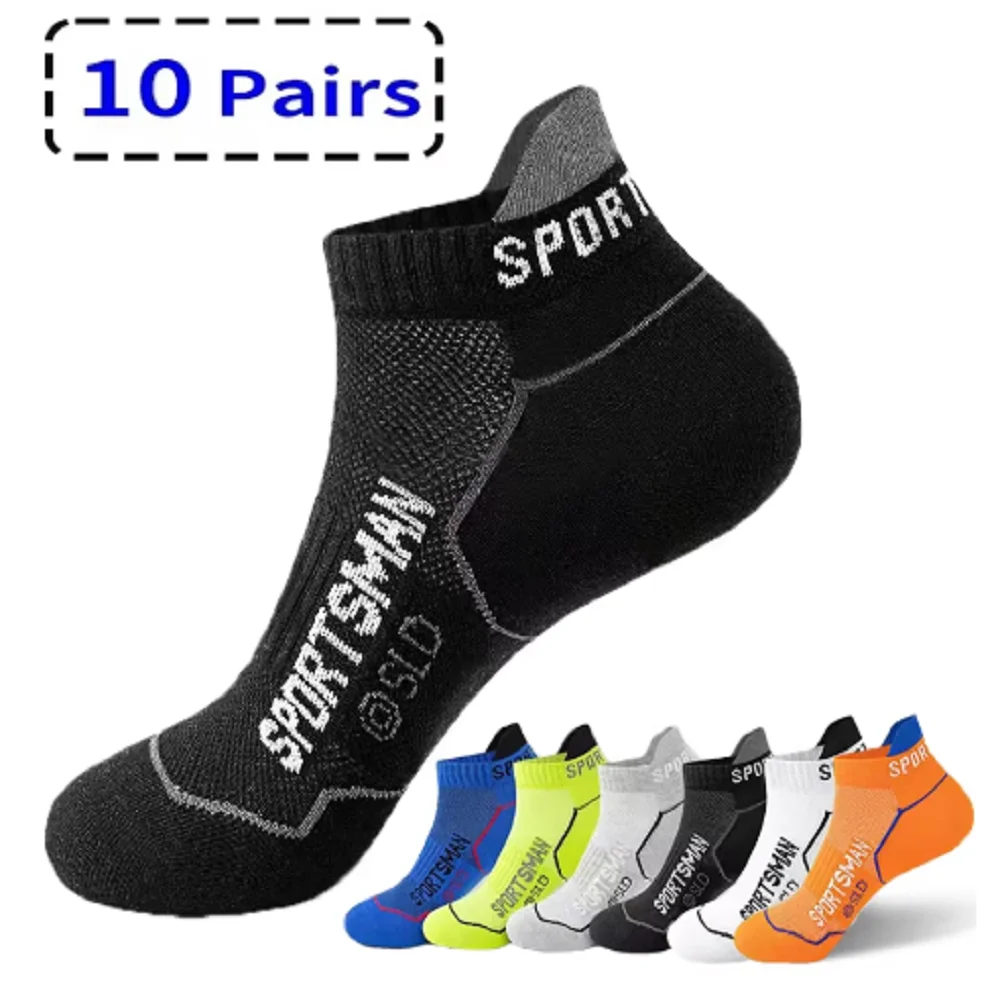 10Pairs High Quality Men Ankle Socks Breathable Sports Socks Mesh Casual Athletic Summer Thin Cut Short Sokken Size 38-45