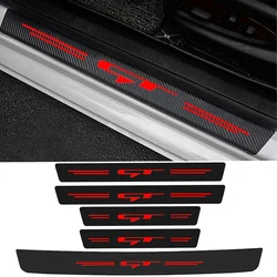 Car Door Sill Protector Plate Carbon Fiber Anti Scratch Stickers for GT Gtline Logo Trunk Door Threshold Bumper Guard Strips