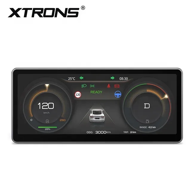 XTRONS 8.9 بوصة تعمل باللمس شاشة سيارة Linux OS أداة العنقودية فيديو السيارة مع نظام ملاحة GPS لـ tesla Model 3 Y