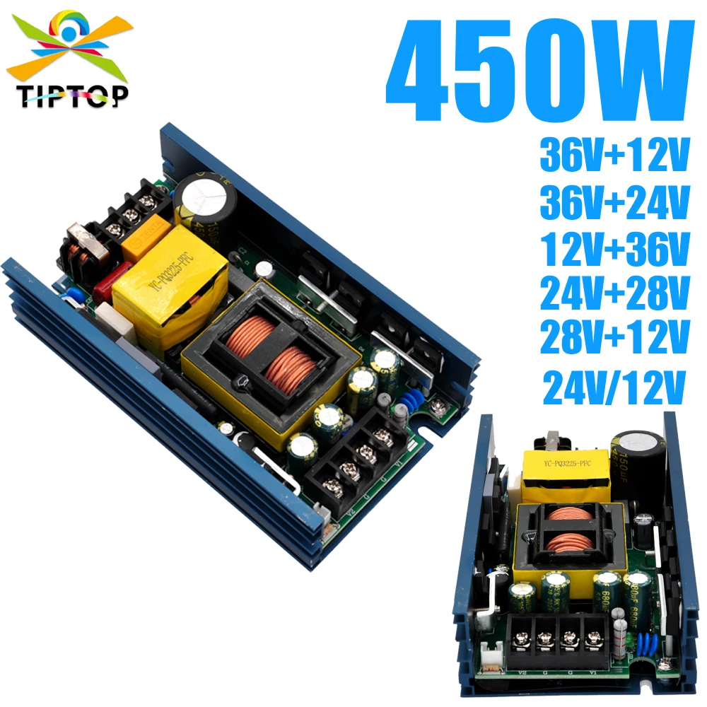 TIPTOP 450W Led Audience Light/Led Zoom Moving Head Light Power Supply  MF-450-36-24 Dual Voltage Output Socket 110V-220V