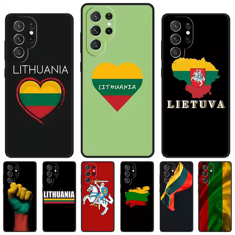 Lithuania Flag phone case For Samsung Galaxy S24 S23 S22 Ultra Note 10 20 Plus S8 S9 S10 S20 S21 FE Cover