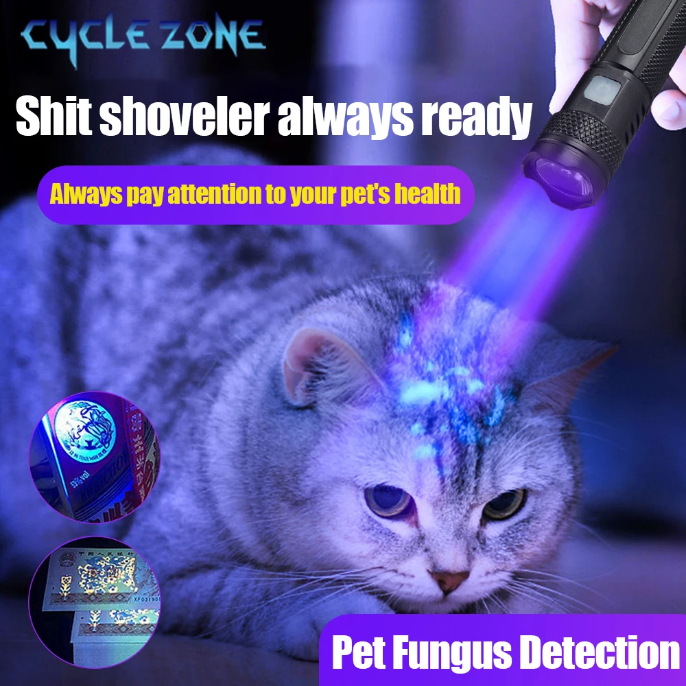 Mini Ultraviolet Handheld Torch Rechargeable 365nm UV Flashlight Purple Torch Jade Money Detector Pet Urine Stains Detector