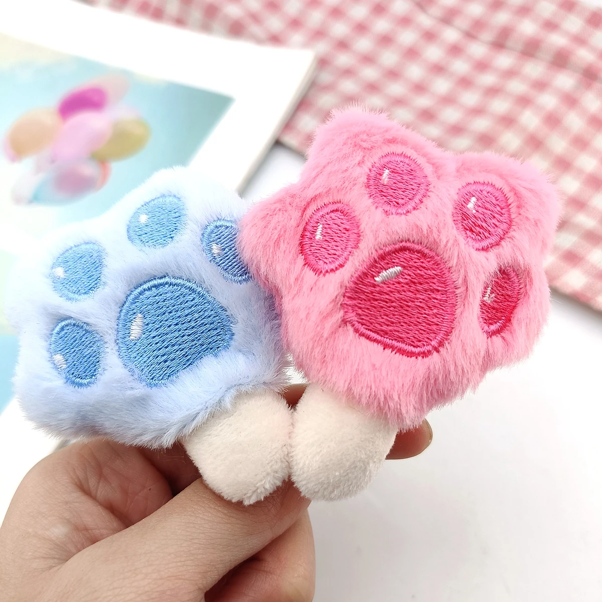 

1/2PCS Anime Cosplay Pink Cat Paw Ice Cream Hairpin Headband Headwear Cartoon Cute Animals Fluffy Hair Accessories for Women