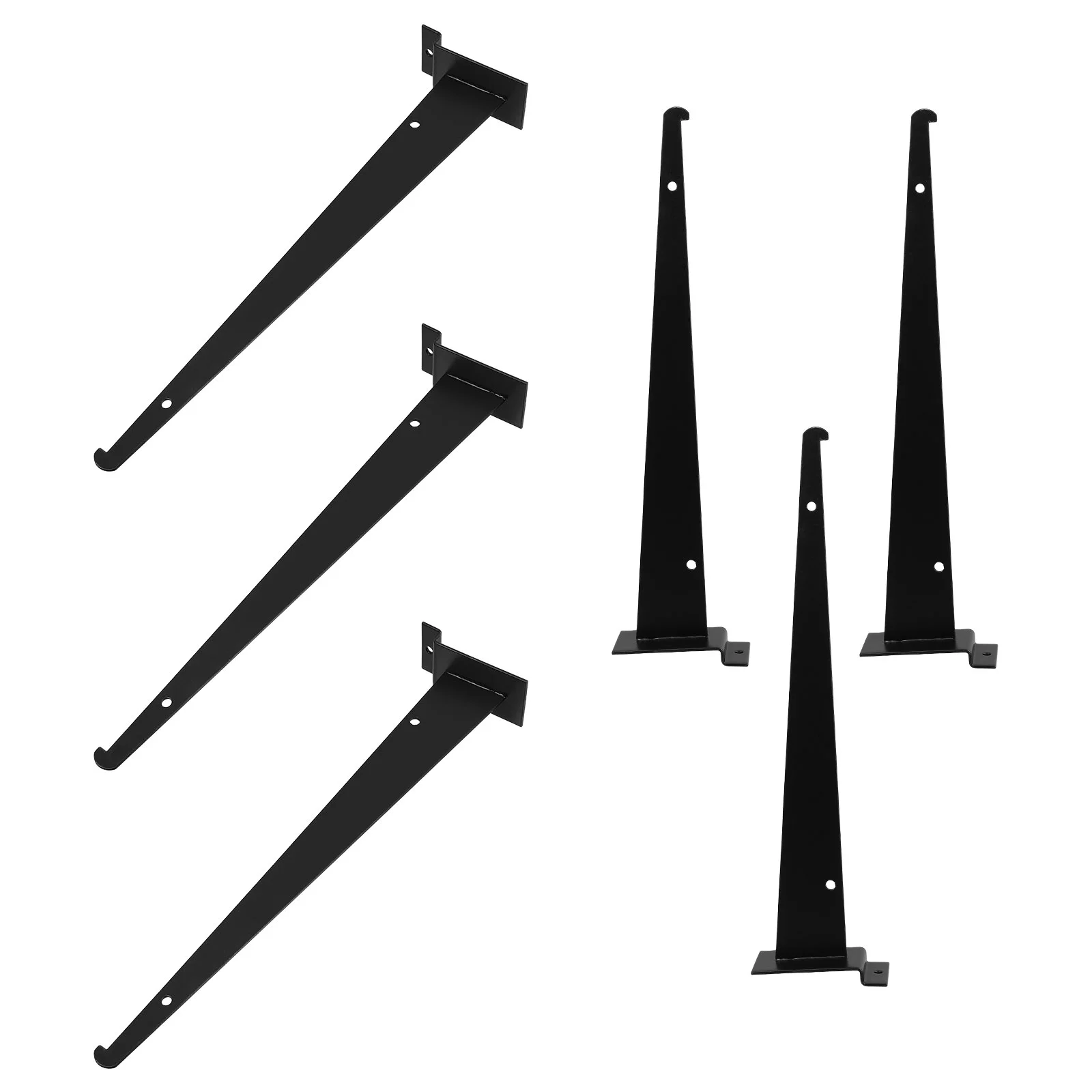 

6 Pcs Shelf Bracket Slat Wall Cabinet Decorative Brackets Iron Slatwall Heavy Duty Ledge Accessories