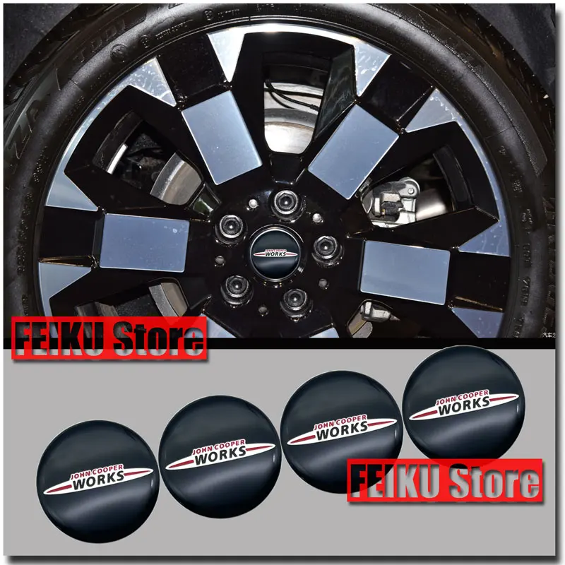 52mm High-gloss Fade-proof Dispensing Car Hub Center Wheel Decor Alloy Sticker For MINI Cooper F56 F53 F54 R50 R52 R56 R57 R58