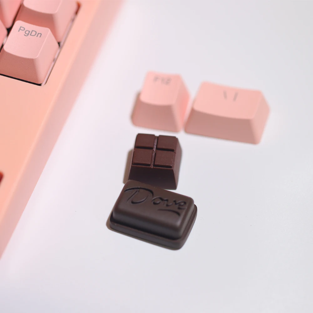 1U/1.5U Chocolate Keycaps Personalized 3D Printing Anime Decoration TAB Mechanical Keyboard Replacement Cherry Axis Cross Axis - Image 2
