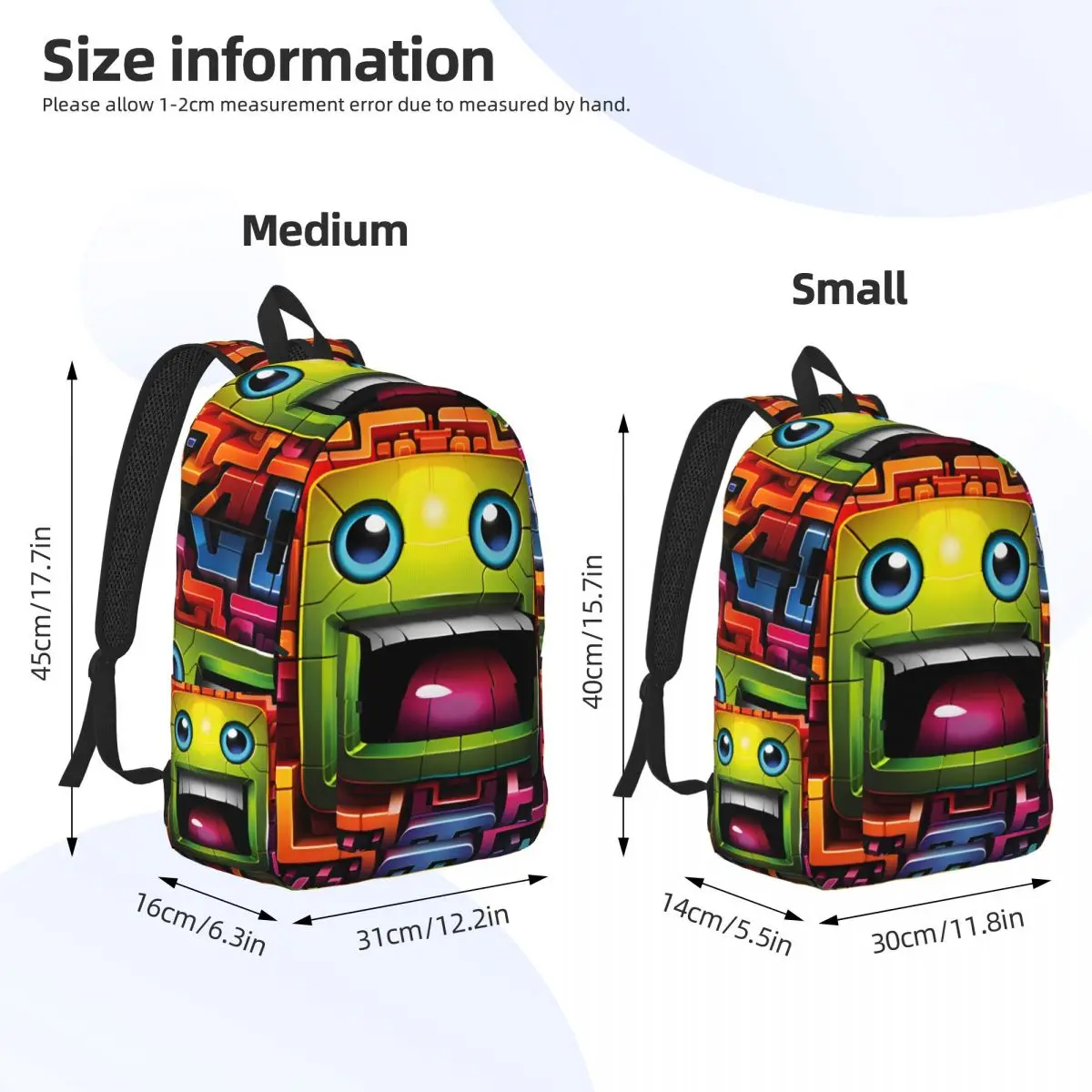 Geometria Cube Gaming Traço Mochila, Elementary High College School Student Book Bags, Homens e Mulheres Daypack