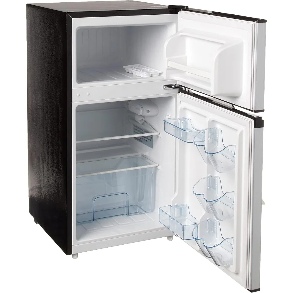 3.2 Cu 2 Door Stainless Steel Fridge and Freezer, Built in Can Dispenser