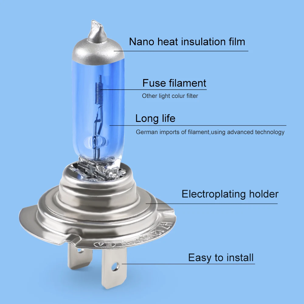 10 Uds H7 12V 100W 6000K xenón H7 Super blanco halógeno fuente de luz de coche bombillas faros lámpara de coche aparcamiento coches Phare Led Voiture