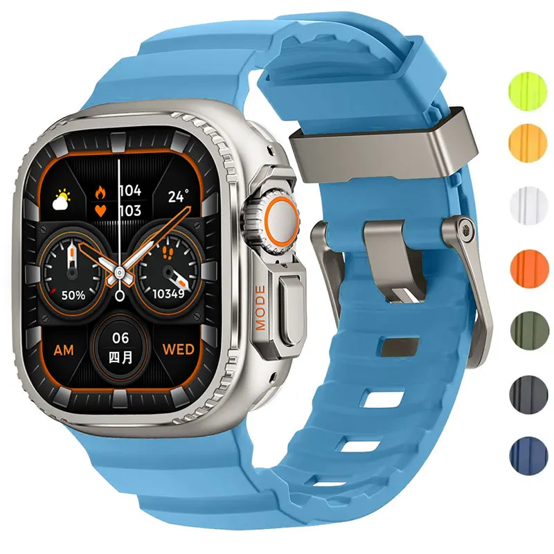 

Металлический корпус + силиконовый ремешок для Apple Watch Ultra3 2 49 мм серии 11 10 46 мм, полые защитные аксессуары для Iwatch 9 8 45 мм