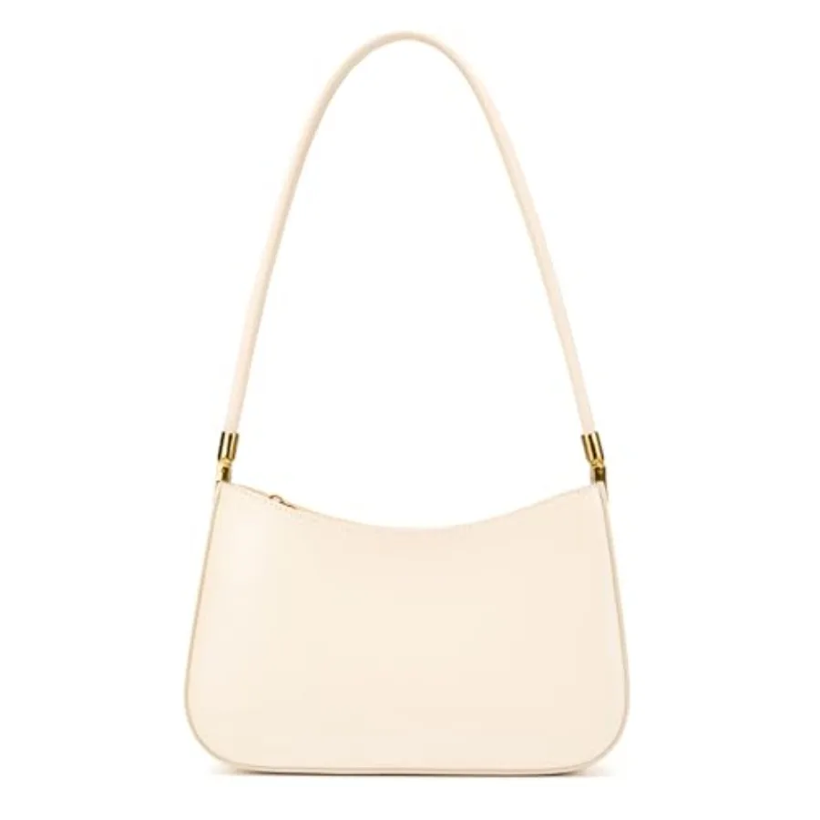 MFFOR Genuine Leather Shoulder Bag, Hobo Purses for Women, Crescent Bag, Small Clutch Handbag, Cute Tote Bag with Zipper Durabl