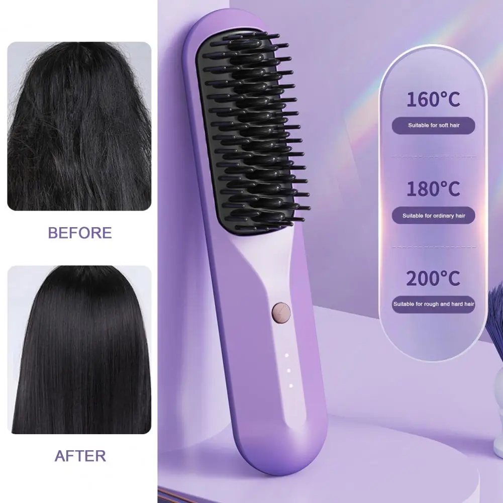 Heated Hair Comb Wireless Hair Straightening Comb Hair Straightening Brush Professional Hairs Straightener Combs Styling Brushes