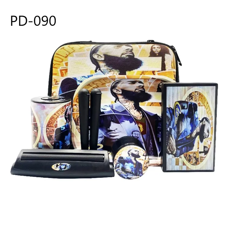 Baru Multi-pola Set Rokok Portabel Beberapa Seri Set Pipa Baki Rokok Penggiling Rokok Set Rol Rokok