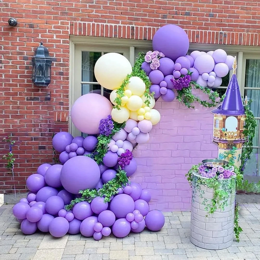 

Purple Balloon Garland Arch Kit Boho Wedding Birthday Party Rose Gold Metal Latex Balloons Baby Shower Decorations