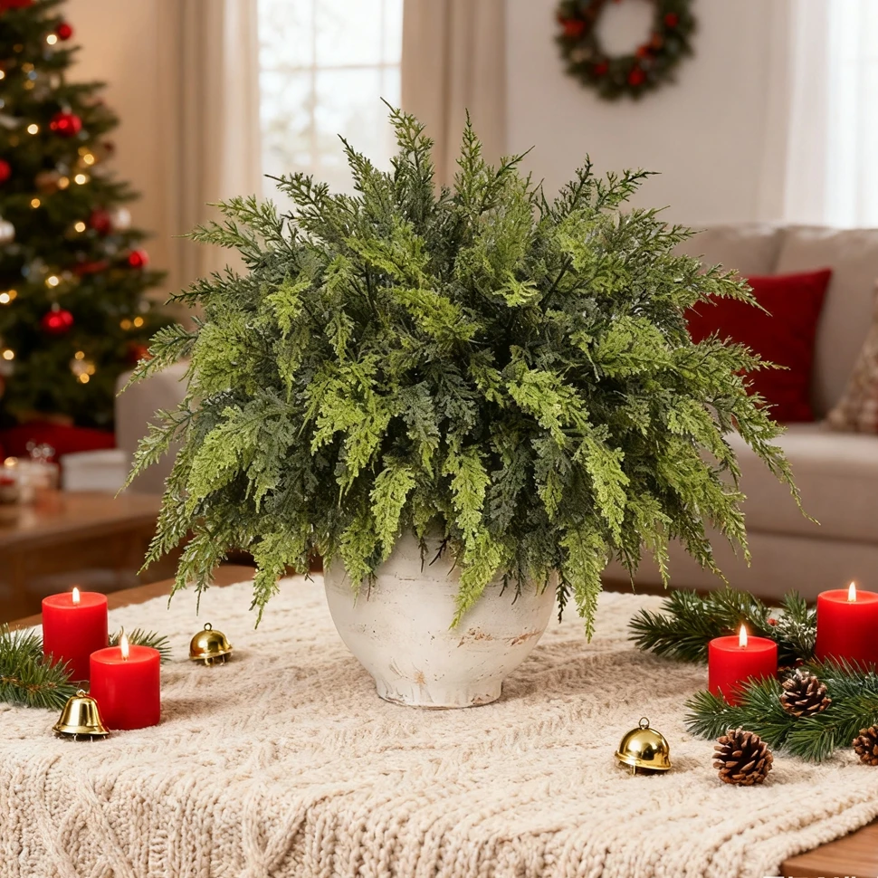 Künstliche Pflanzenblätter, Weihnachtsbaum, Party, Zuhause, Sala, Raumarrangement, Dekor, Innenhof, markante Hochzeit, Blumengras