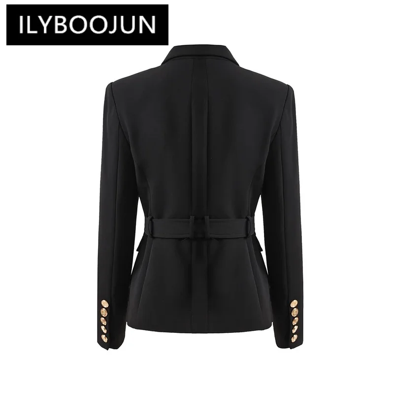 Women Pocket Blazer With Belt Notched Fashion Top Quality Elegant Design Good Shape Popular Style for Lady