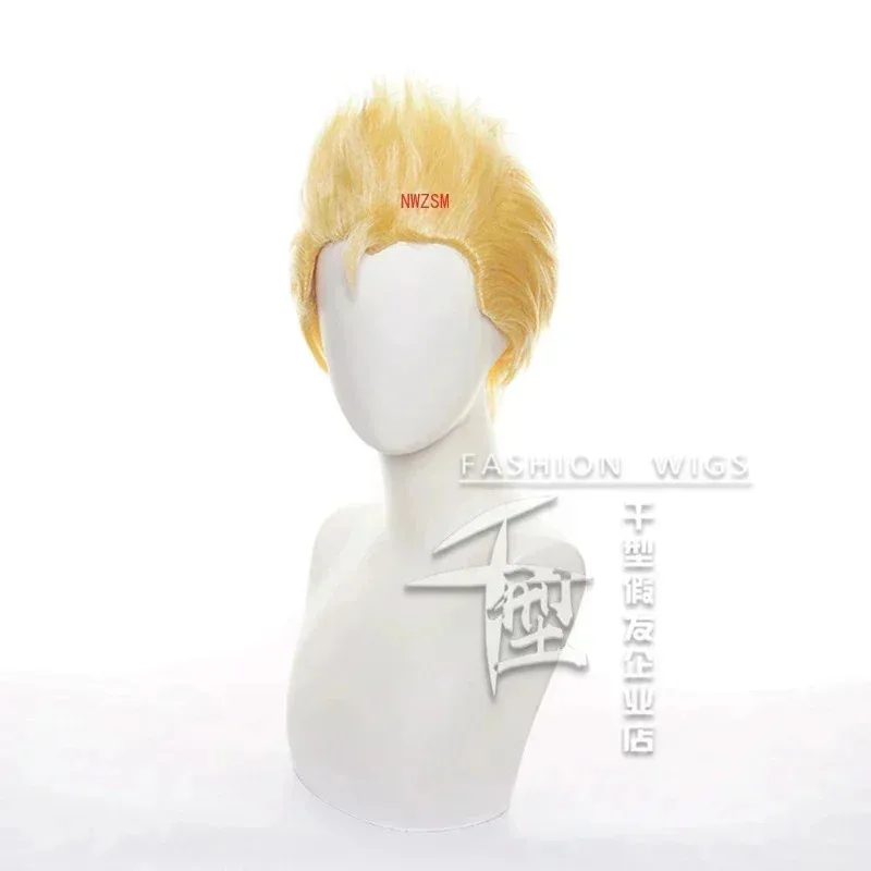 Hanagaki Takemichi Golden Short Wig Cosplay Costume Tokyo Revengers Heat Resistant Synthetic Hair Carnival Party Wigs