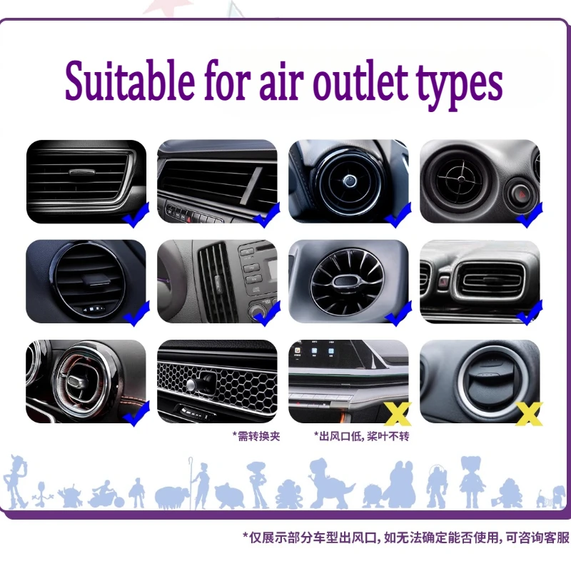 Disney Lilo & Stitch Mobil Bola Terbang Dekorasi Lampu Suasana Anime Kartun Buzz Lightyear Hadiah Mainan Ornamen Saluran Udara Mobil