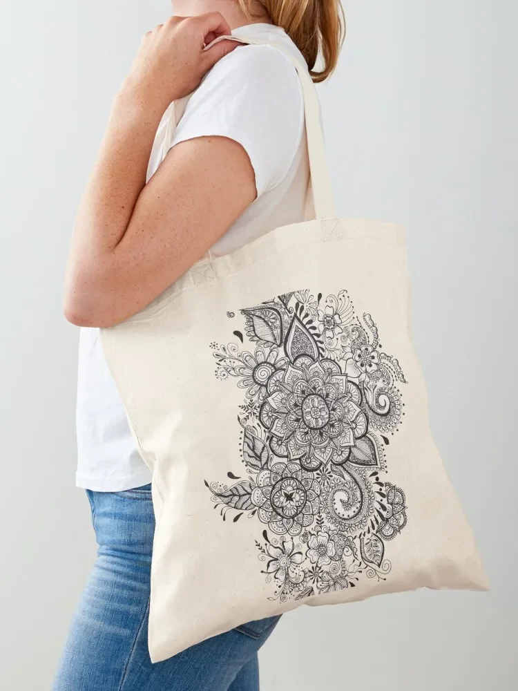 Floral Mandala Design: chrysanthemum Tote Bag Eco bag tote bags aesthetic Gift bags