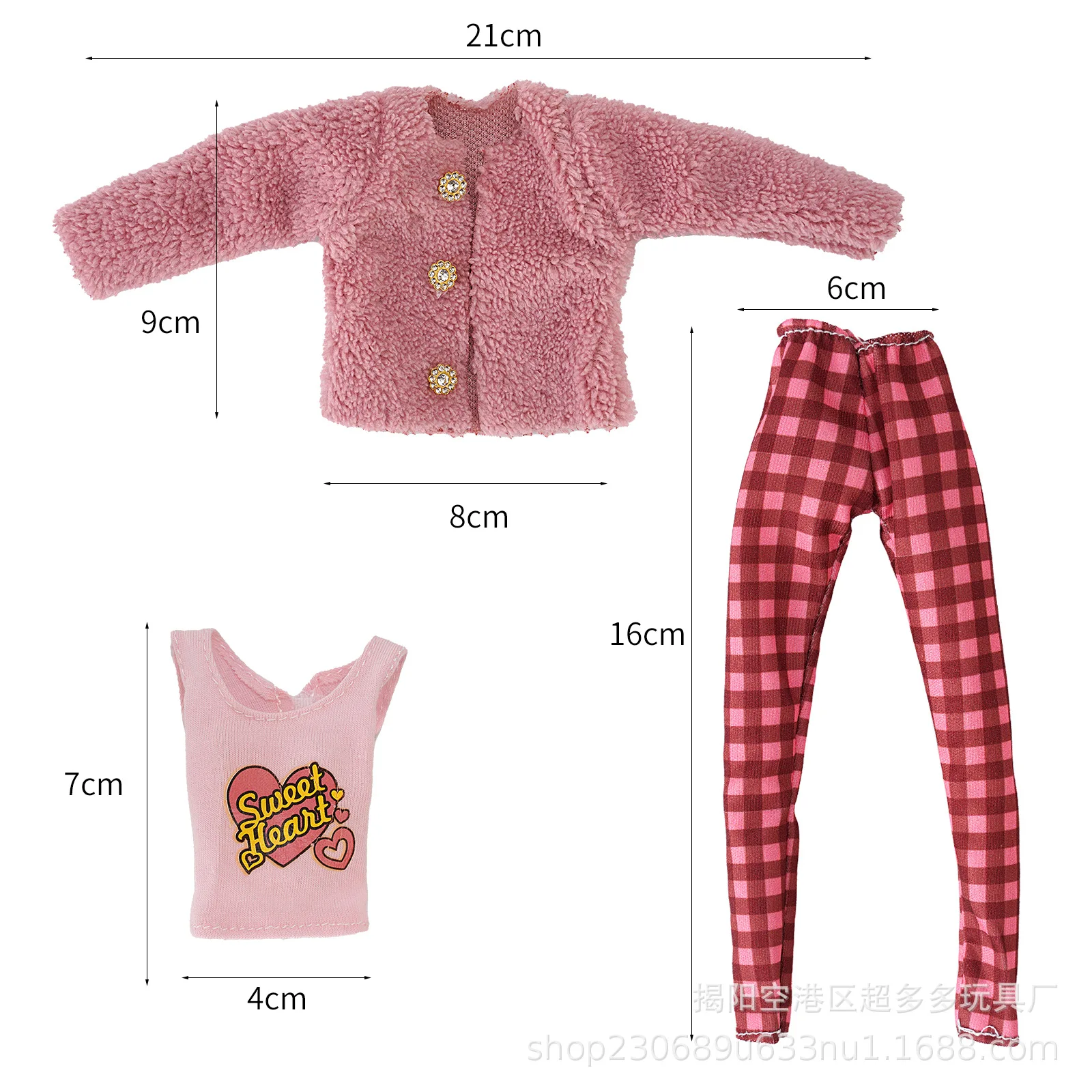 1/6 Doll Clothes Costume Fashion Outfit Pants Coat Suitcase Shoes Compatible for Barbie Dolls Accessories Girl Gift Toy for Kids view 4