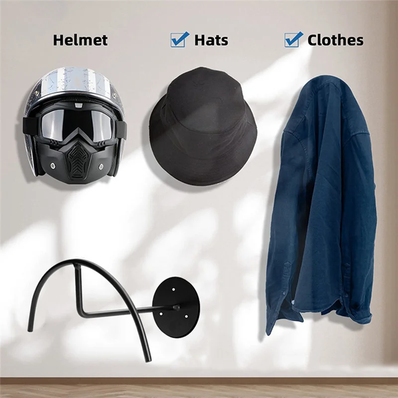 -ستبتمبر نصف دائرة رف قبعة بيسبول تخزين الرف جدار معلق قبعة حامل قبعة دعم الكربون الصلب قبعة بيسبول تخزين الرف #3