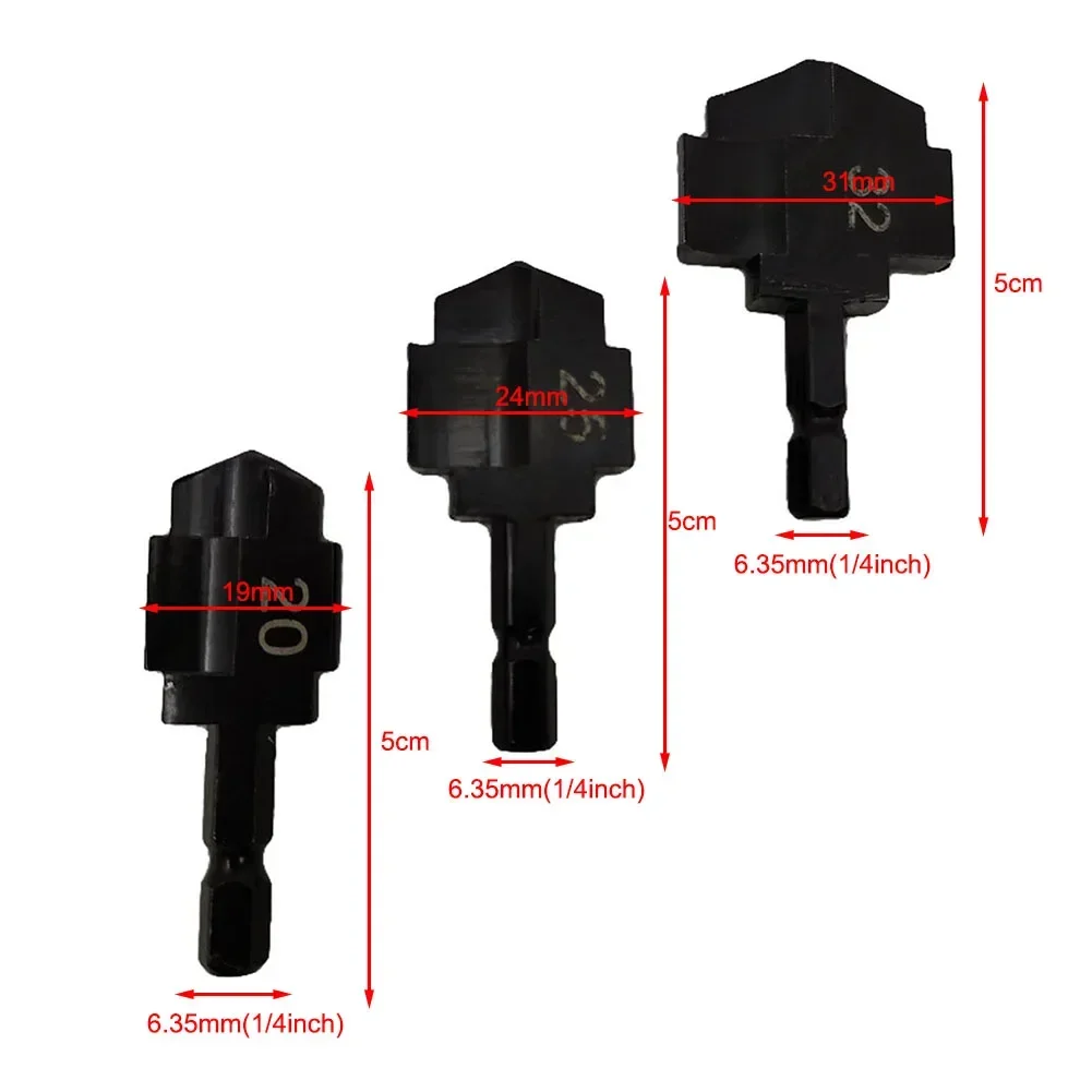 3pcs ppr מקדחה קצת מים צינור הרחבה מקדחה אגרוף עץ משושה pr 61x6.35x22 מ