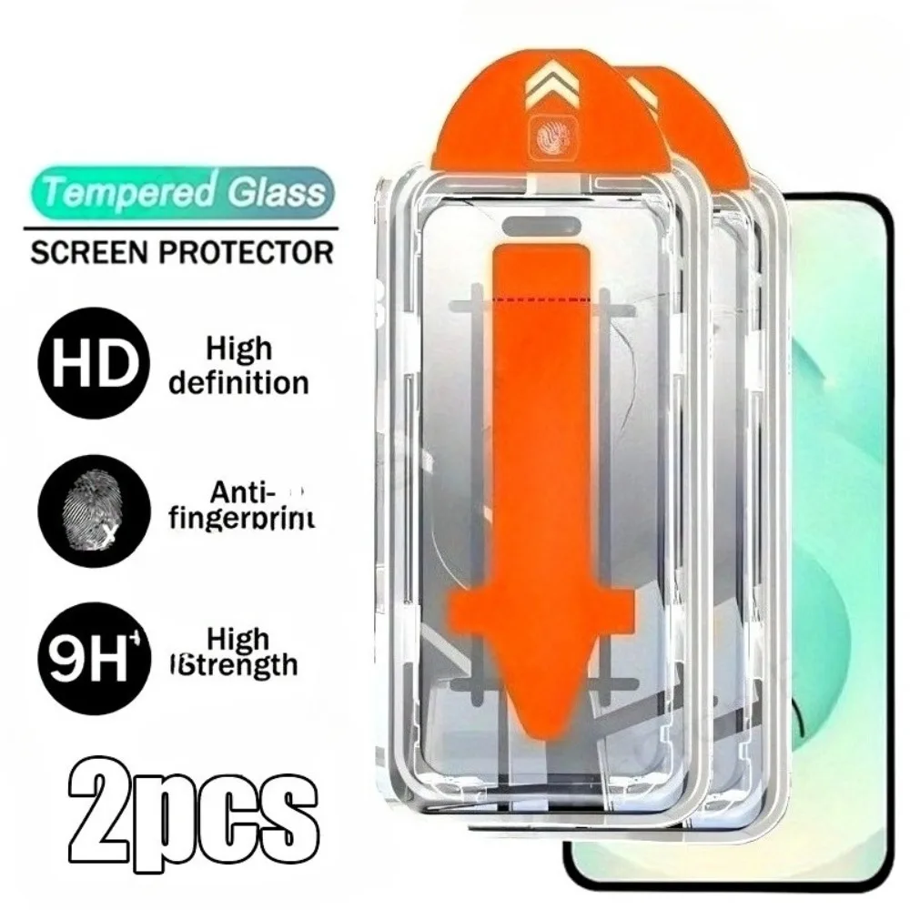 2 Stück volle Abdeckung aus gehärtetem Glas für Samsung Galaxy S25 S24 S23 Ultra S22 S21 Plus S23 S24 FE One Click Inatall Displayschutzfolie