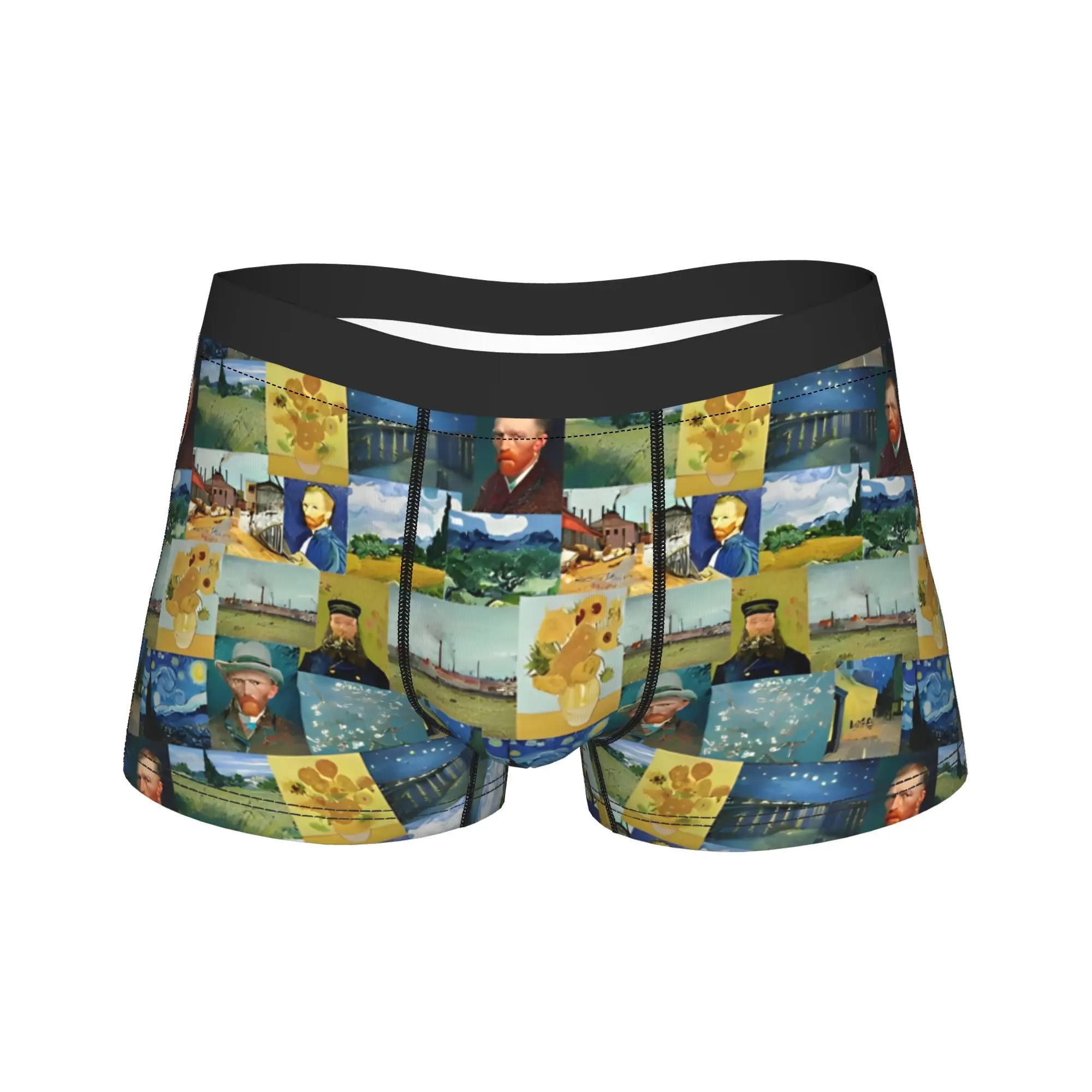 Van Gogh Underwear sef portrait Customs Boxershorts Quality Men's Underpants Novelty Shorts Briefs Birthday Gift