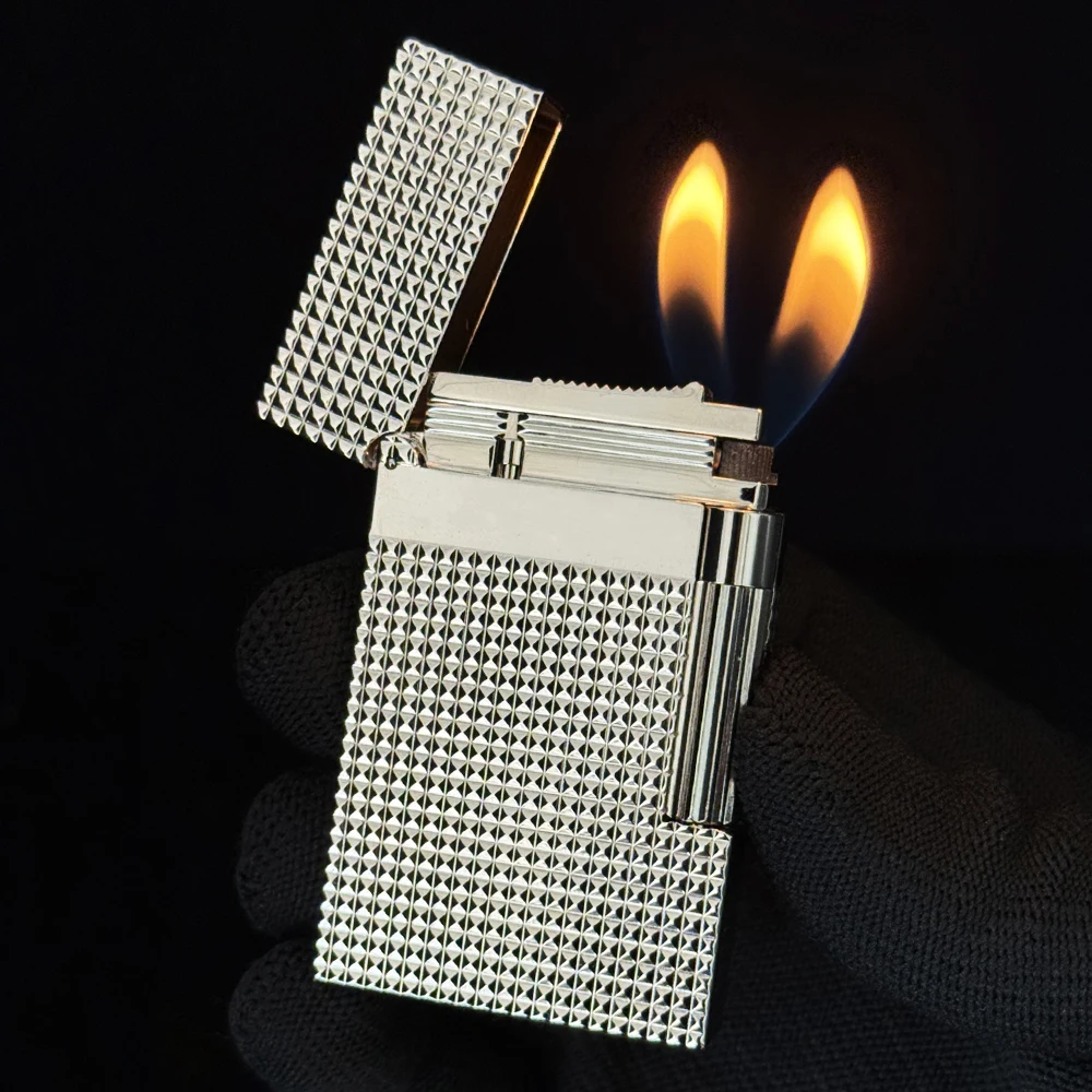 Зажигалка металлическая газовая (бутановая) с одинарным/двойным пламенем, классический парижский дизайн, аксессуар для сигар, подарок для мужчин, любящих курить
