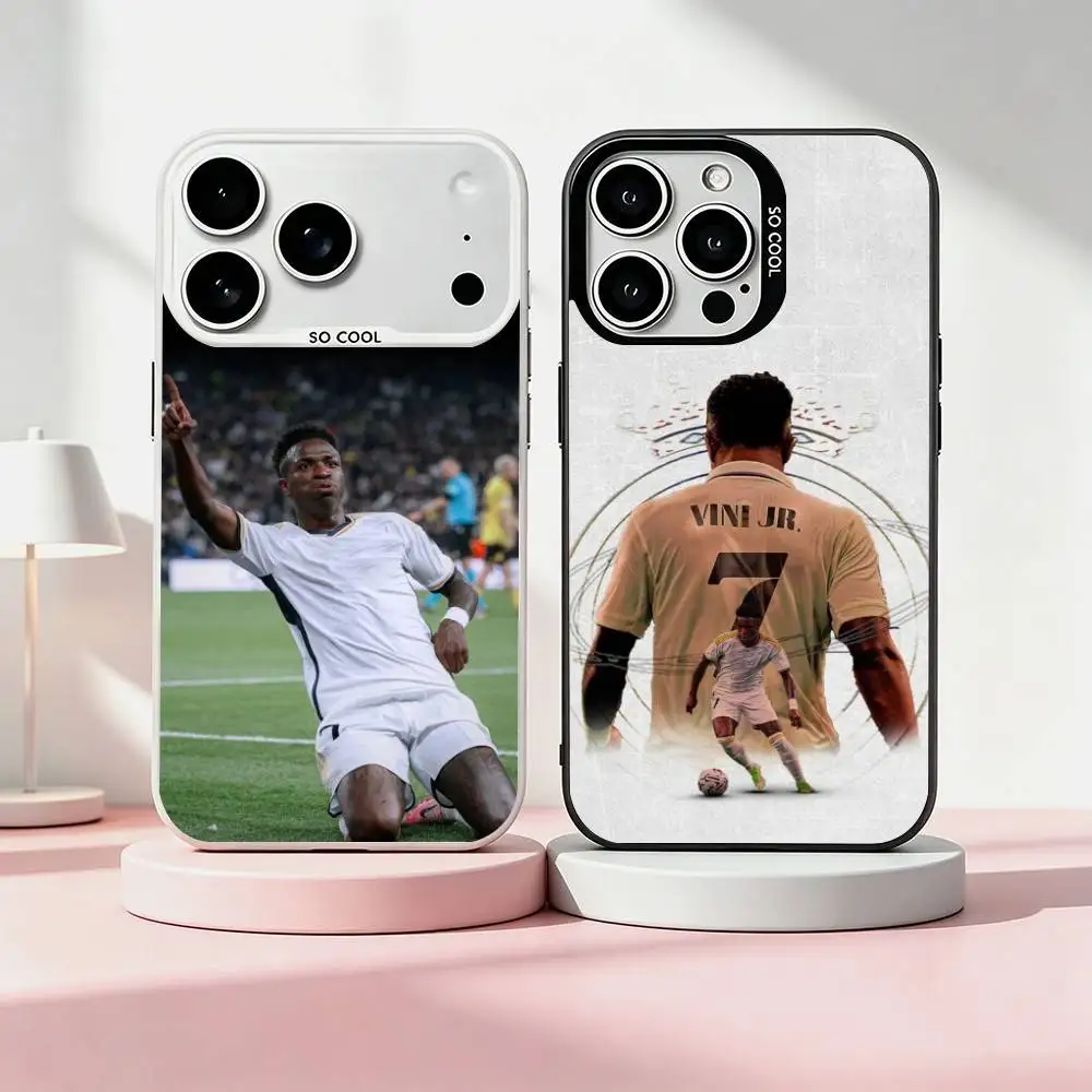 Vinicius-S Junior Football   Phone Case For iPhone 17,16,15,14,13,12,11 Plus,Pro Max,XS,Colorful Silver Phone case Funda Cover